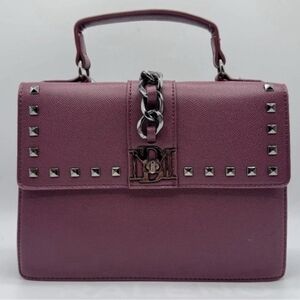 Badgley Mischka Studded Satchel in Plum